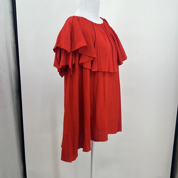 MLM LABEL Red Orange Maison Off Shoulder Dress Women’s XS Ruffle Revolve - Picture 8 of 14